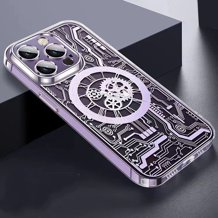 Gold Plated Transparent Magnetic Wireless Charger Mobile Phone Case