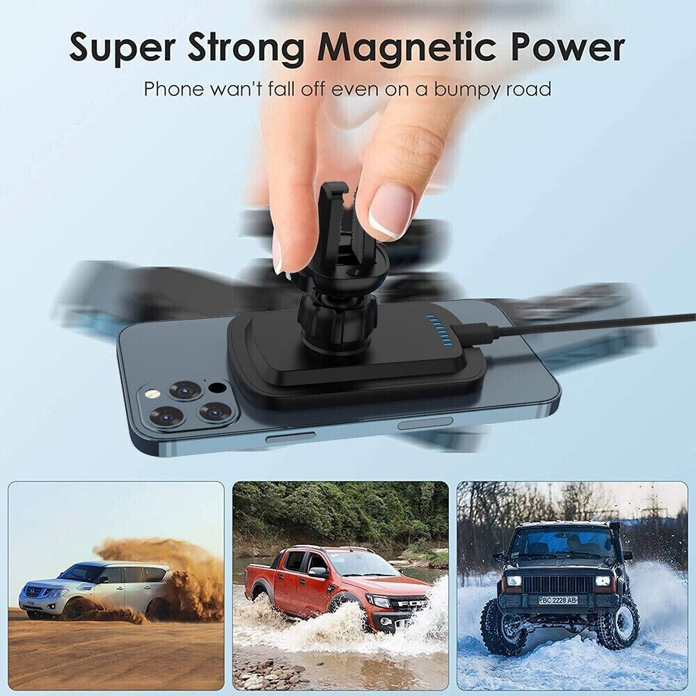 Magnetic wireless charging car phone holder