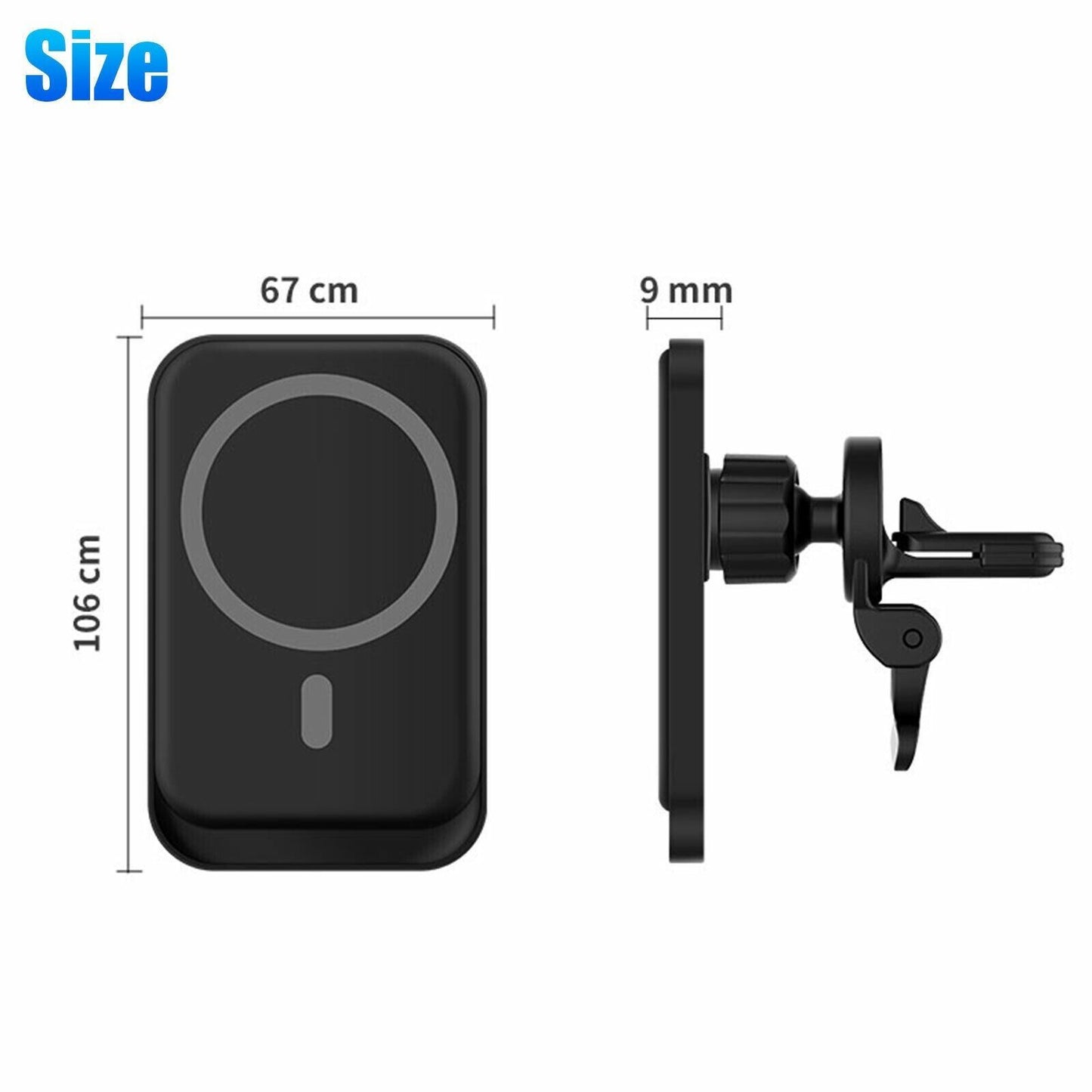 Magnetic wireless charging car phone holder