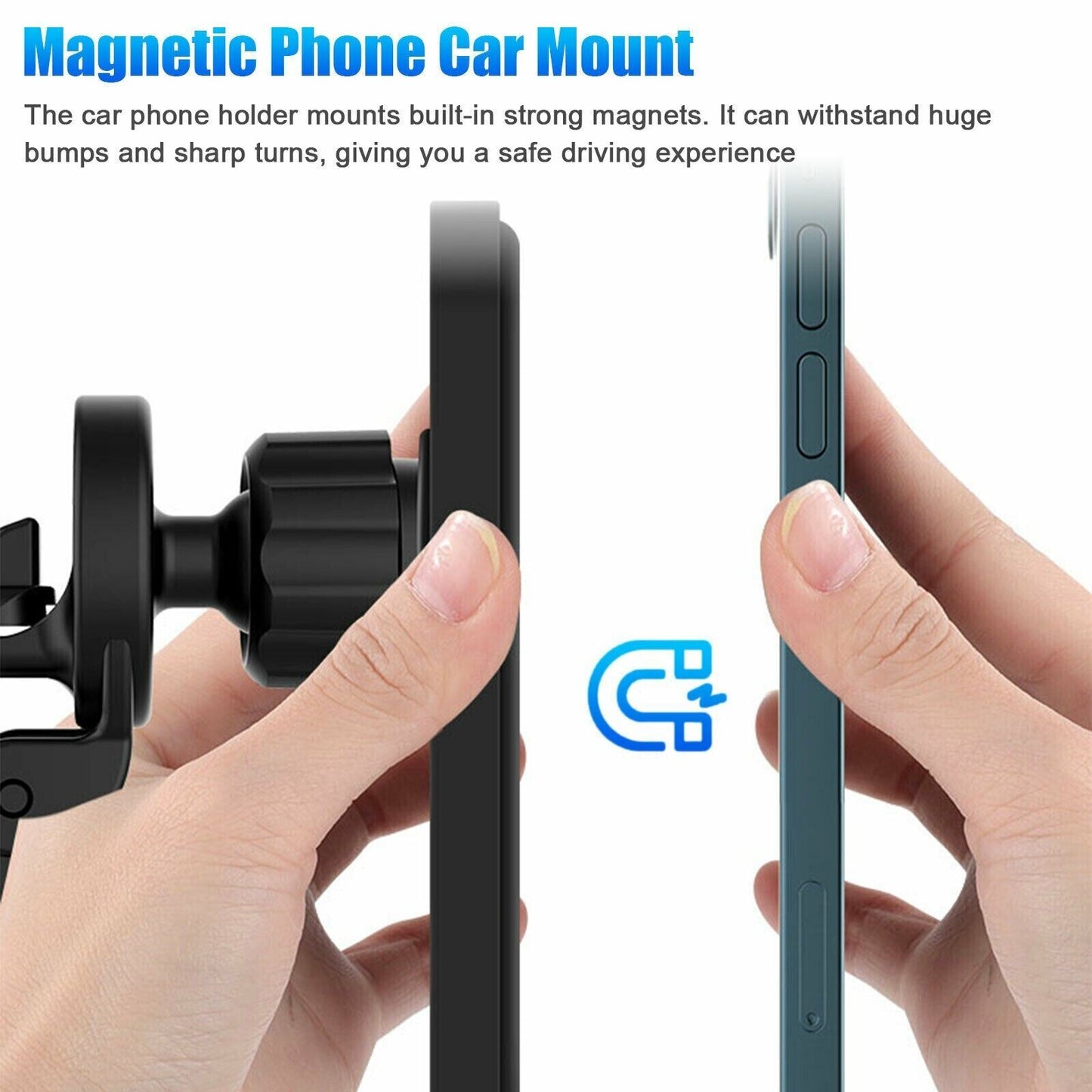 Magnetic wireless charging car phone holder